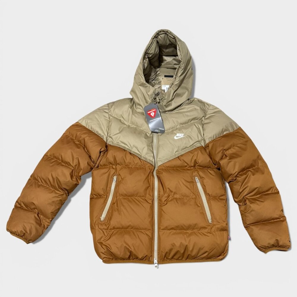 Nike Men's Storm-Fit Water Resistant Hooded Puffer Jacket Khaki Small FB8185-24 - Picture 2 of 16